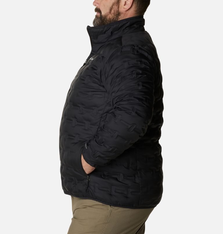 Men's Columbia Delta Ridge Down Jackets Black | Plus Size CA-YL615